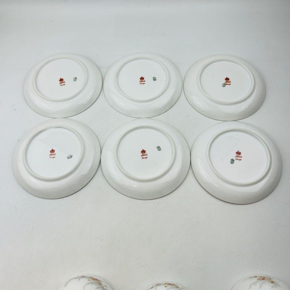 Limoges Elite 6 Cup & Saucer Set Lot Pink Yellow Floral Spray Gold Rim J.Mc.D&S - Picture 5 of 14